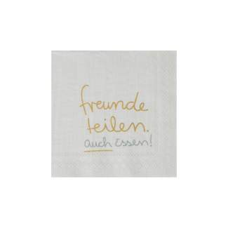 Cocktailservietten "Freunde teilen auch Essen" 