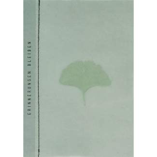 Genähte Transparentpapierkarte "Ginkgo" 