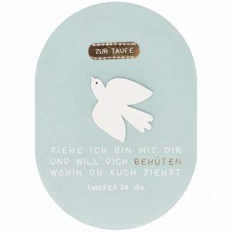 Ovale Taufkarte "Siehe ich bin mit dir" 