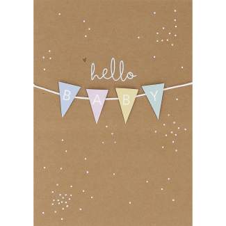 Natronpapierkarte "Hello Baby" 