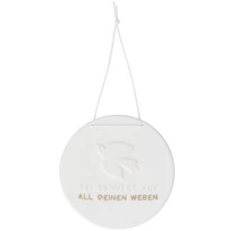 Glaubensfreude. Porzellanschild "Taube" 