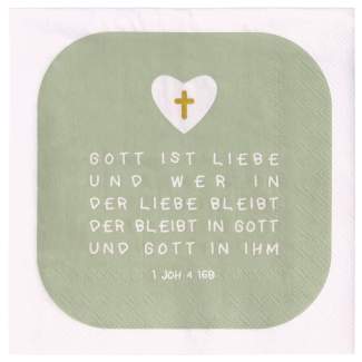 Glaubensfreude. Servietten "Gott ist Liebe" 