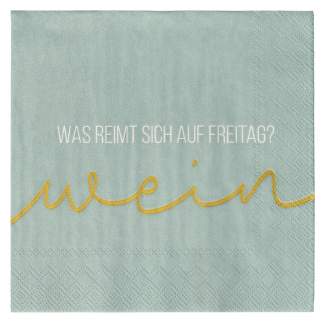 Cocktailserviette "Was reimt sich auf Freitag?" 
