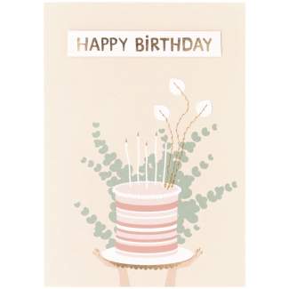 Nähblumen Grußkarte "Happy Birthday" 