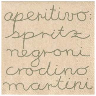 Cucina Italiana. Cocktailserviette "aperitivo" 