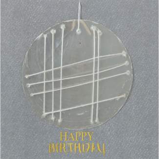 Capiz Stickerei Karte "Happy Birthday" 