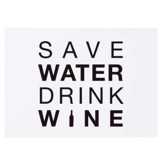 Weinkarte "Save water drink wine" 