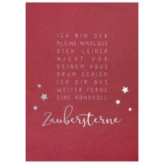Weihnachtspostkarte "Bin der kleine Nikolaus" 