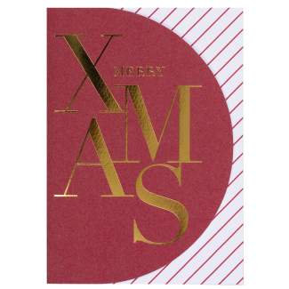 Typografie Streifen Karte "Merry Xmas" 