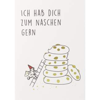 Heinzelmännchen Karte "Ich hab dich zum Naschen gern" 