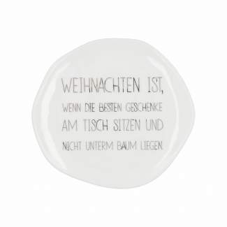 Weihnachtsteller. Klein "Weihnachten ist..." 