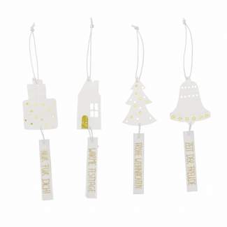 Geschenkanhänger, 4er Set "Frohe Weihnachten" 