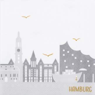 Cocktailserviette "Stadtsilhouette Hamburg" 