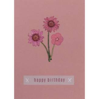 Blumengruß. Glückwunschkarte "Happy Birthday" 