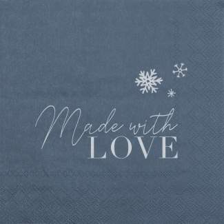 Weihnachtsservietten "Made with love" 