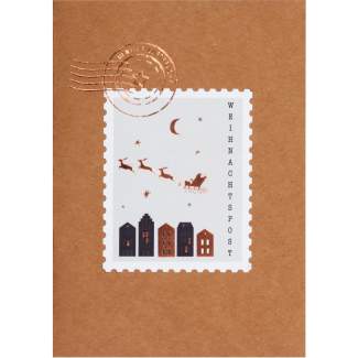 Briefmarkenkarte "Weihnachtspost" 
