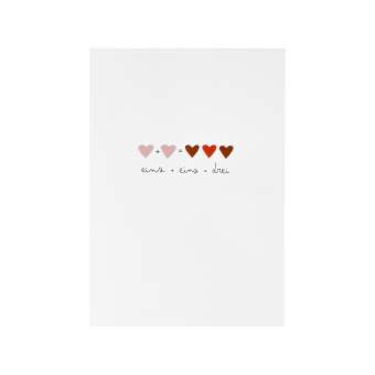 Herzchenkarte "eins + eins = drei" 