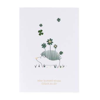 Glücksgeschichte Karte "Hier kommt etwas..." 