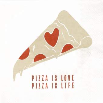 Lunchservietten "Pizza is love" 