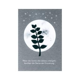 Aquarell Trauerkarte "Wenn die Sonne des Lebens untergeht" 