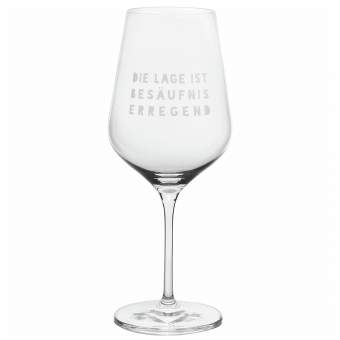 Weinglas. "Die Lage ist besäufniserregend" 