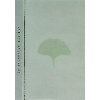 Genähte Transparentpapierkarte "Ginkgo" 