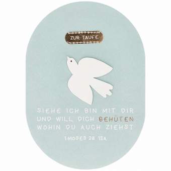 Ovale Taufkarte "Siehe ich bin mit dir" 