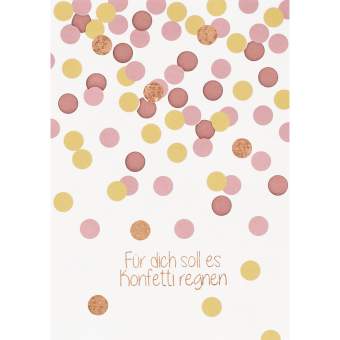 Konfettiregenkarte "Für dich soll es Konfetti regnen" 