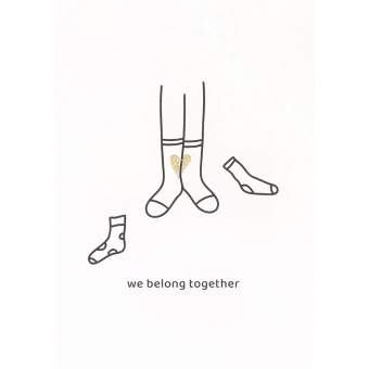 Goldene Stickereien Karte "We belong together" 