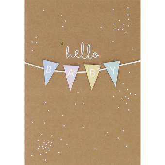 Natronpapierkarte "Hello Baby" 