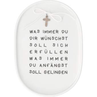 Glaubensfreude. Kleiner Porzellanteller "Was immer" 