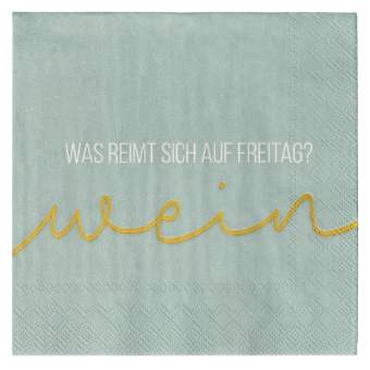 Cocktailserviette "Was reimt sich auf Freitag?" 