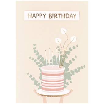 Nähblumen Grußkarte "Happy Birthday" 