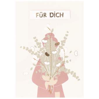 Nähblumen Grußkarte "Für Dich" 
