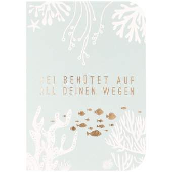 Unterwasserwelt. Taufkarte "Sei behütet auf all deinen Wegen" 