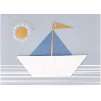 Konfirmation. Bootkarte "Ein Meer an Möglichkeiten und ..." 