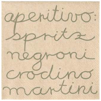 Cucina Italiana. Cocktailserviette "aperitivo" 