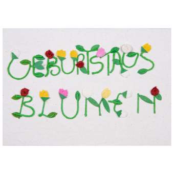 Schrift Karte "Geburtstagsblumen" 