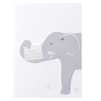 Tierische Babykarte. Geburt "Elefant" 