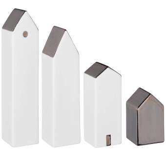 Weihnachtsdorf "4er Set in silber" 