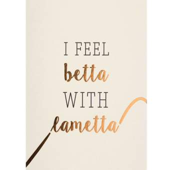Weihnachtspostkarte "I feel betta with lametta" 