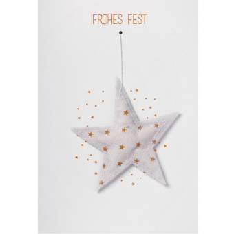 Weihnachtskarte mit Gazeanhänger "Stern" 