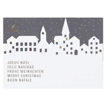 Scherenschnitt Karte "Frohe Weihnachten, mehrsprachig" 