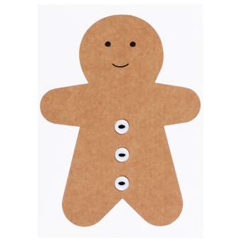 Weihnachtsknopfkarte "Lebkuchenmännchen" 