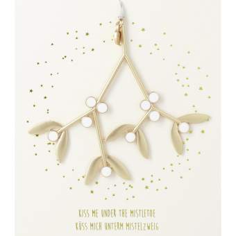 Mistelzweig "Gold. Kiss me under..." 