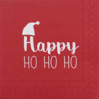 Weihnachtsservietten klein "Happy HO HO HO" 