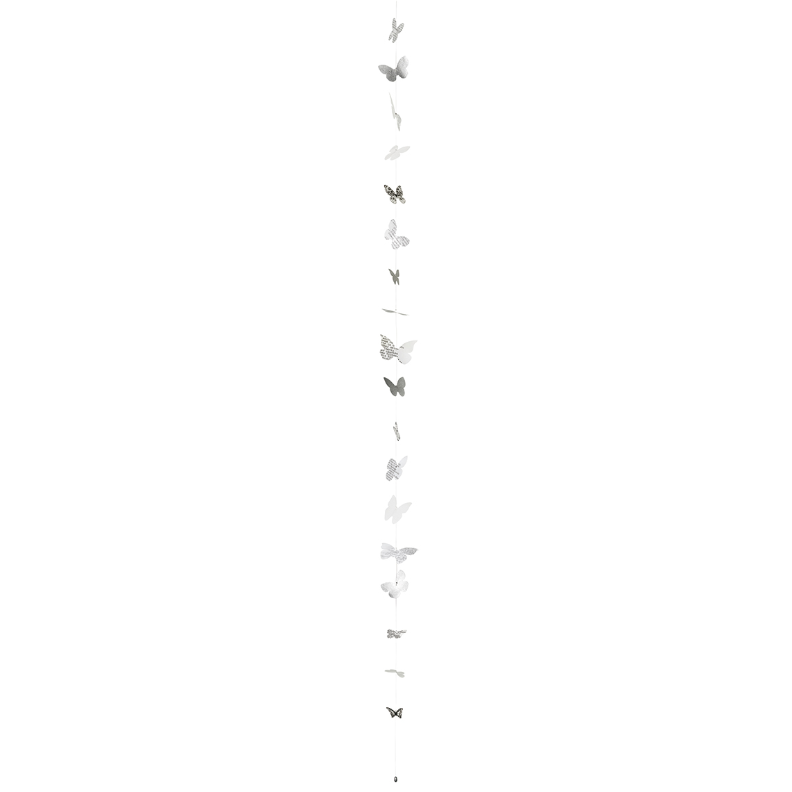 Schneeflockenkette kleine Schneeflocken L120cm Papier weiß/silber räder Design 