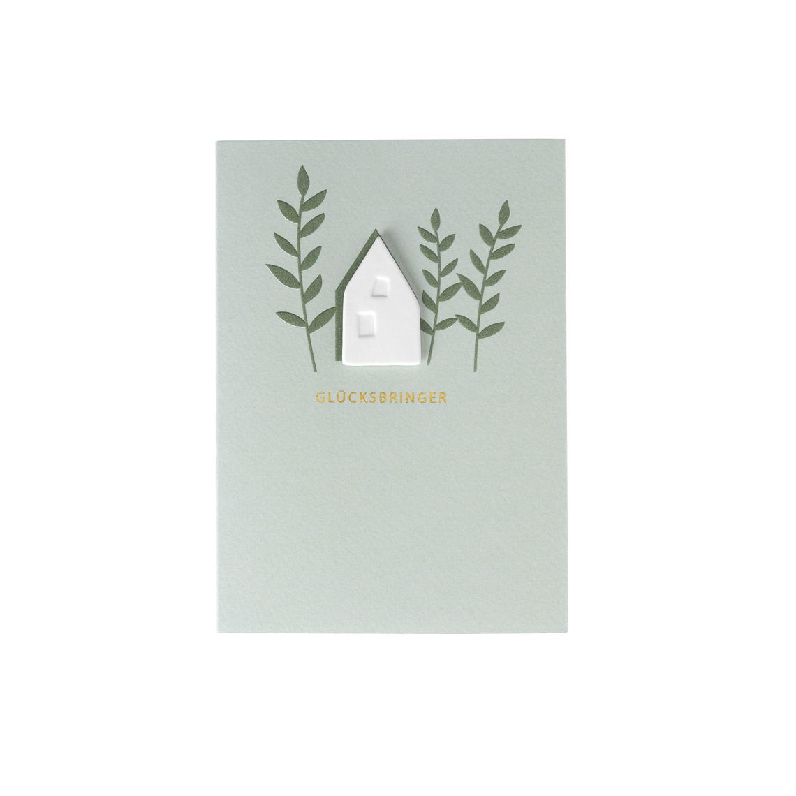 Porzellankarte "Glücksbringer" 