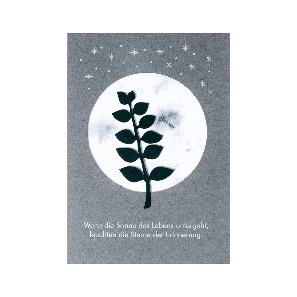 Aquarell Trauerkarte "Wenn die Sonne des Lebens untergeht" 