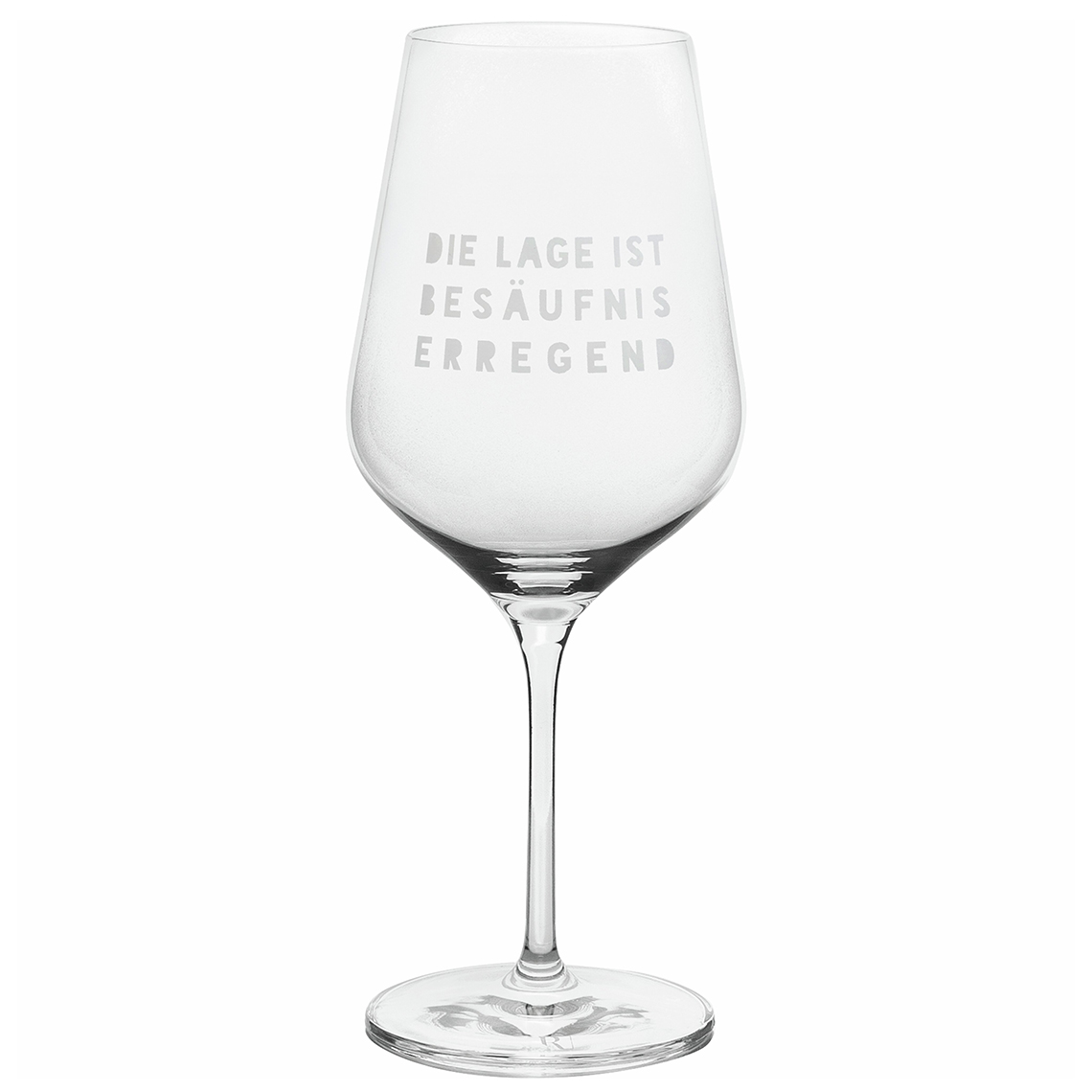 Weinglas. "Die Lage ist besäufniserregend" 